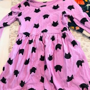 Cat & Jack Pink Dress with Black Cat Print
